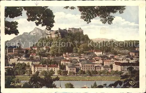 Salzburg Oesterreich Blick vom Kapuzinerberg mit Schloss Kat. Salzburg