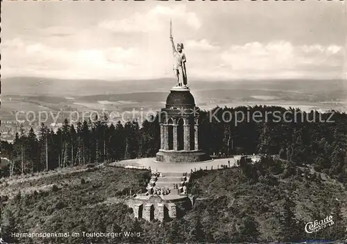 Teutoburgerwald Hermannsdenkmal Fliegeraufnahme Kat. Detmold