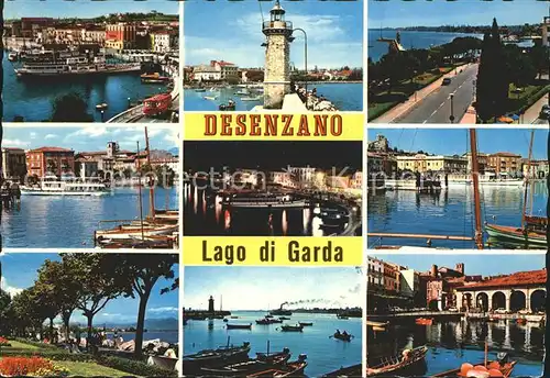 Desenzano Lago di Garda Hafenpartien Leuchtturm Promenade Uferstrasse Kat. Desenzano del Garda