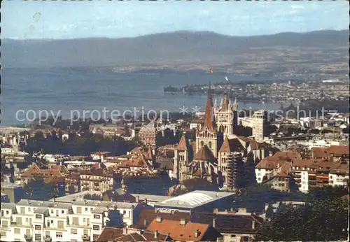 Lausanne Ouchy Cathedrale et la Tour Bel Air / Lausanne /Bz. Lausanne City