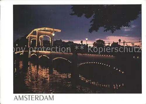 Amsterdam Niederlande Magere Brug Amstel bei Nacht Kat. Amsterdam