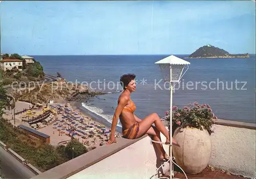 Alassio Spiaggia Strand Aussicht von Terrasse Kat. 