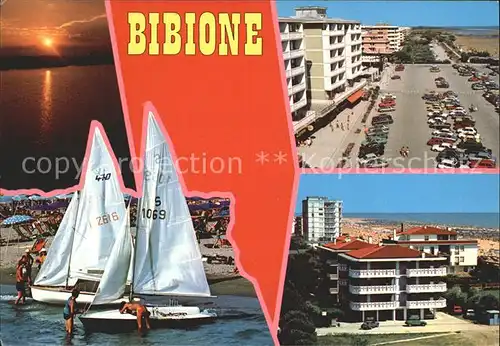 Bibione Sonnenuntergang Strand Segelboot Hotels