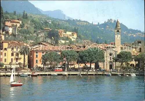 Maderno Lago di Garda Seepromenade Ansicht vom Gardasee aus Kirche Kat. Italien