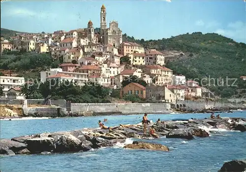 Cervo Panorama vista dal mare Riviera dei Fiori Kat. Italien