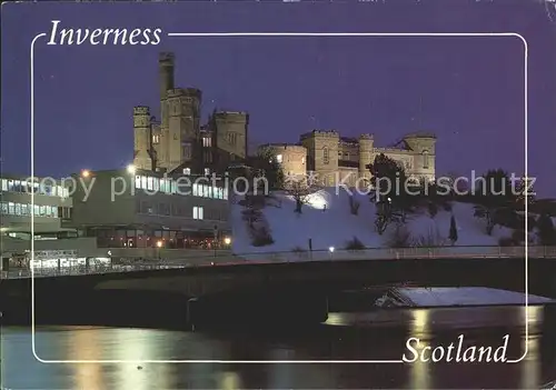 Inverness Highland Floodit Castle and the main road bridge over the River Ness Kat. Highland