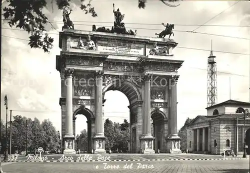 Milano Arco della Pace e Torre del Parco Kat. Italien