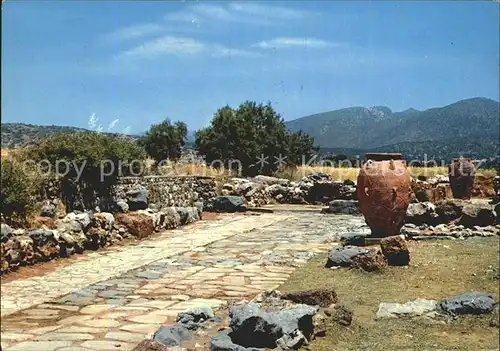 Kreta Crete Mallia ueberreste der Ruinen des Palastes Kat. Insel Kreta