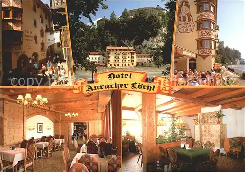 Kufstein Tirol Hotel Auracher Loechl Speisesaal Kaminzimmer Terrasse Kat. Kufstein