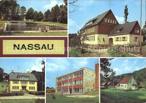 Nassau Brand Erbisdorf Freibad Polytech Oberschule Rat der Gemeinde Kinderkrippe Teilansicht Kat. Brand Erbisdorf
