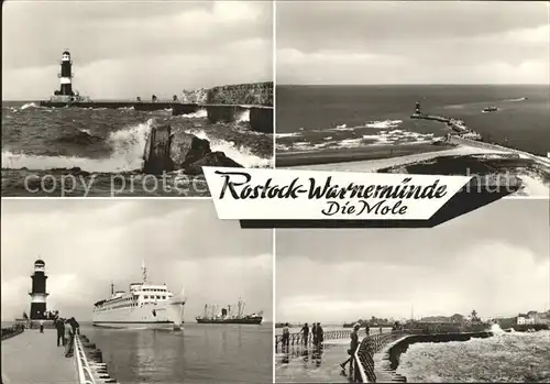 Rostock Warnemuende Mole Faehre Leuchtturm  Kat. Rostock