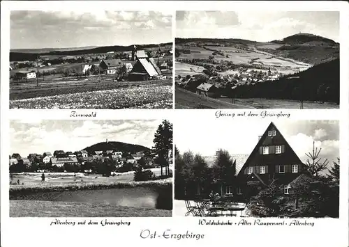 Erzgebirge Region Zinnwald Geising mit Geisingberg Altenberg Waldschaenke Altes Raupennest Kat. Annaberg