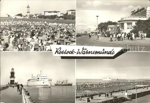 Rostock Warnemuende Gaststaette Teepott Leuchtturm HOG Kurhaus Moleneinfahrt Promenade Strand Kat. Rostock