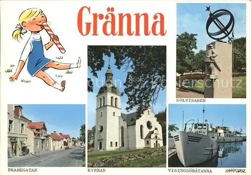 Graenna Solvisaren Visingsoebatarna Kyrkan  Kat. Schweden