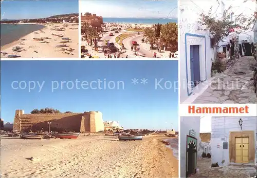 Hammamet Strand und Ortspartie Kat. Tunesien