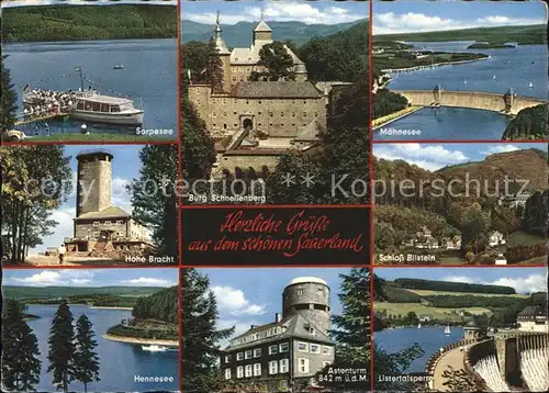 Astenturm Hochsauerland Burg Schnellenberg Moehnersee Hohe Bracht Hennesee Listertalsperre Kat. Winterberg