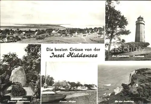 Dornbusch Hiddensee Leuchtturm Kloster Hafen Grabstaette Gerhart Hauptmann Kat. Insel Hiddensee