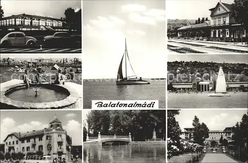 Balatonalmadi Brunnen Segelboot Gebaeude  Kat. Balatonalmadi