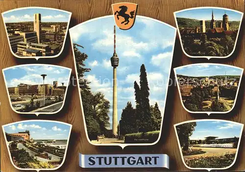 Stuttgart Rathaus Schlossplatz Fernsehturm  Kat. Stuttgart