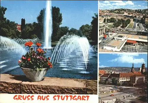 Stuttgart Springbrunnen Teilansichten Kat. Stuttgart