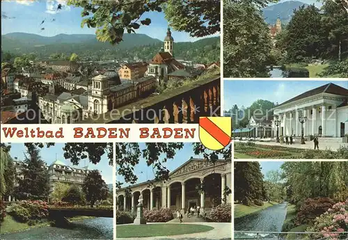 Baden Baden Schlossterrasse Oos Trinkhalle Kurhaus Michaelsberg Kat. Baden Baden