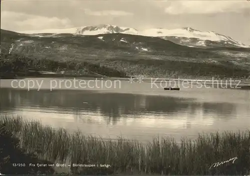 Norge Norwegen Fra fjellet ved Grotli Skridulaupen i bakgr Kat. Norwegen