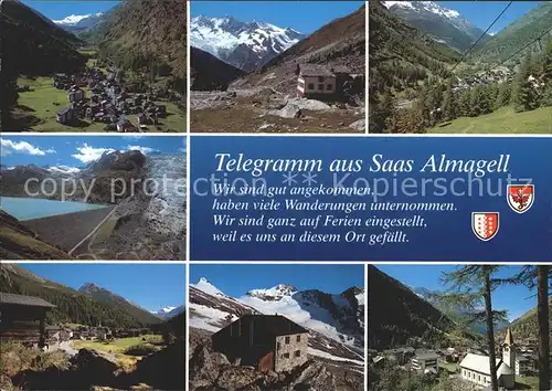 Almagell VS Total Berghuette Seilbahn Teilansichten Kat. Almagellhorn