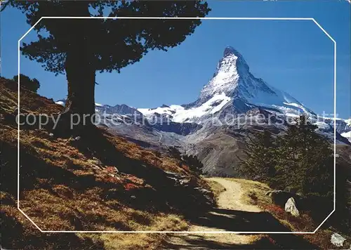 Zermatt VS Wanderweg auf Riffelalp mit Matterhorn Kat. Zermatt