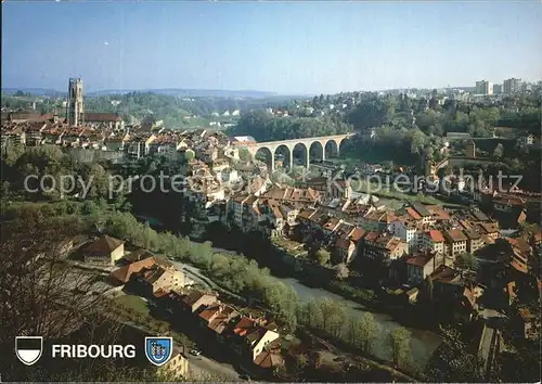 Fribourg FR Panorama Viadukt Kat. Fribourg FR