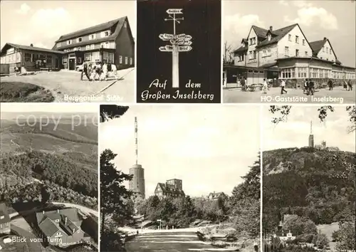 Grosser Inselsberg Berggasthof Stoehr HO Gaststaette Sender Turm Kat. Brotterode