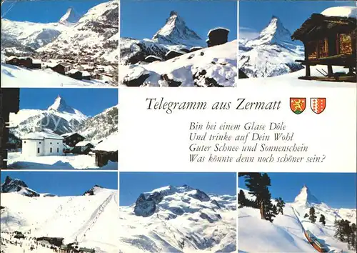 Zermatt VS Wintersportplatz Berghuette Matterhorn Walliser Alpen Kat. Zermatt