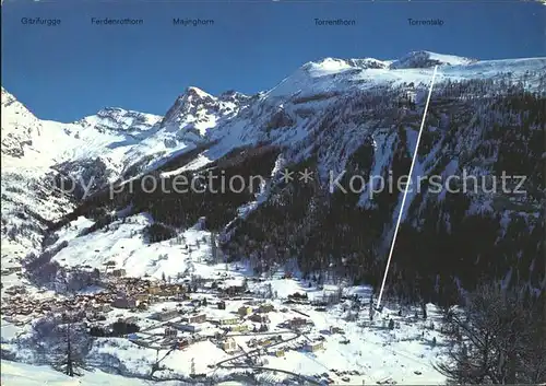 Leukerbad Gesamtansicht Torrentbahn Alpenpanorama Kat. Loeche les Bains