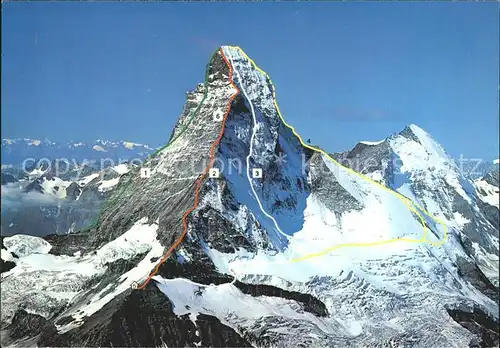 Matterhorn VS Bergsteigertouren Alpenpanorama Walliser Alpen Kat. Matterhorn