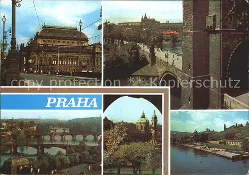 Praha Prahy Prague Narodni divadio Karluev most Prazske mosty Kat. Praha