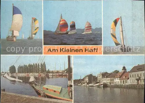 ueckermuende Kleines Haff Segelboote Seglerhafen von Moenkebude Hafenpartie Kat. Ueckermuende
