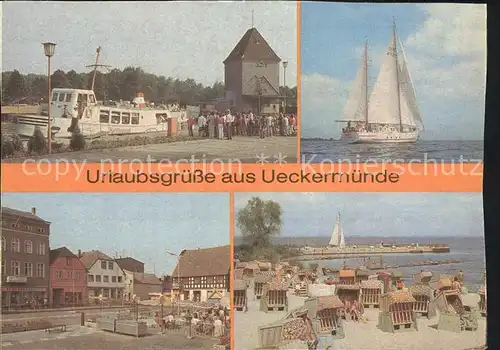 ueckermuende Weisse Flotte Anlegestelle Pioniersegelschiff Immer bereit Karl Marx Platz Haffbadestrand Kat. Ueckermuende