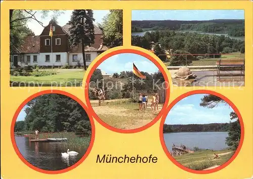 Muenchehofe Jugendherberge Erich Weinert Campingplatz Blick vom Schau ins Land Grosser Klobichsee