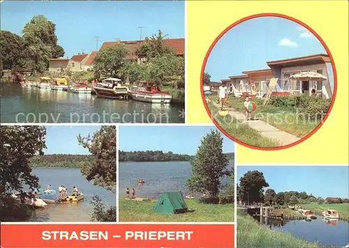 Priepert Strasen Schleuse Bungalowsiedlung Zeltplatz Bootssteg