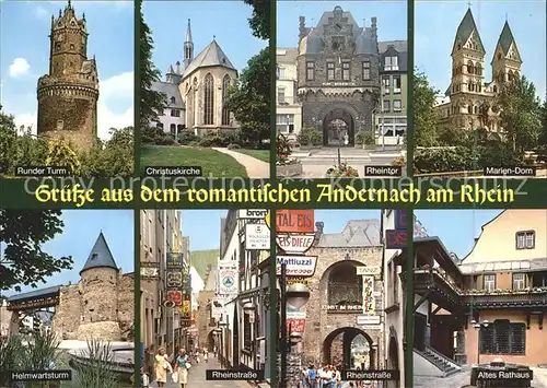 Andernach Rhein Christuskirche Runder Turm Altes Rathaus  Kat. Andernach