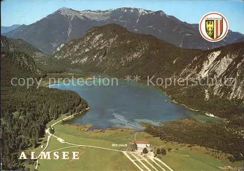 Almsee Fliegeraufnahme Kat. Gruenau im Almtal Salzkammergut