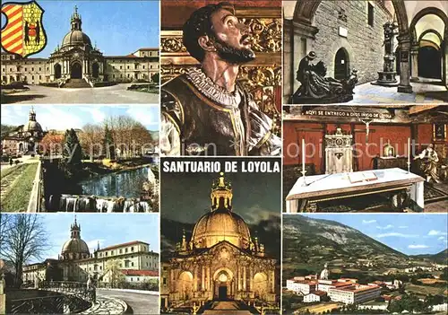 Loyola Fachada principal Rio Urola y Santuario  Kat. Spanien