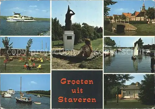 Staveren Fahrgastschiff Denkmal Hafen Kanal Bungalow Kat. Staveren