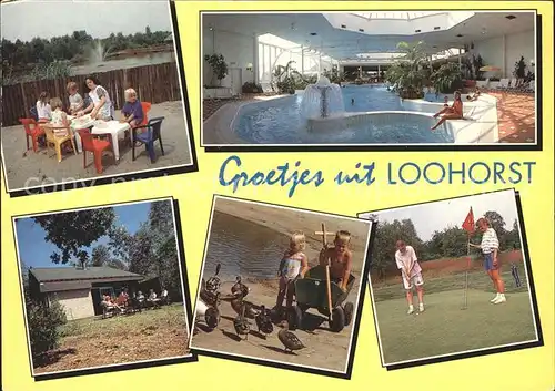 America Niederlande Gran Dorado Loohorst Hallenbad Terrasse Kinder mit Enten Golfspiel Kat. Horst aan de Maas