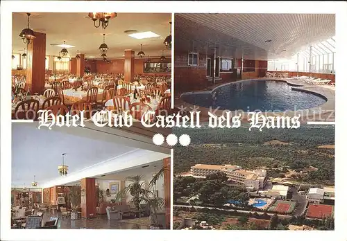 Porto Cristo Hotel Club Castell dels Hams Speisesaal Hallenbad Fliegeraufnahme Kat. Mallorca