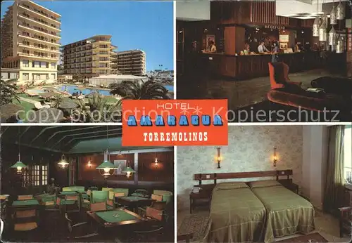 Torremolinos Hotel Amaragua Gastraum Bar Zimmer Kat. Malaga Costa del Sol