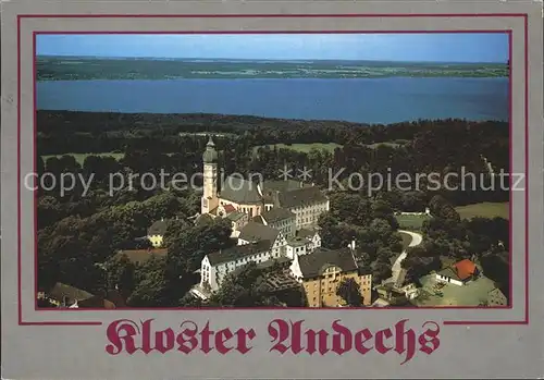 Ammersee Kloster Andechs Fliegeraufnahme Kat. Utting a.Ammersee