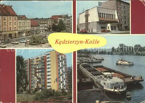 Kedzierzyn Kozle Kamieniczki w Rynku Klub NOT u Osiedle mieszkaniowe przy ulicy Kosmonautow Port rzeczny Kat. Kandrzin Cosel