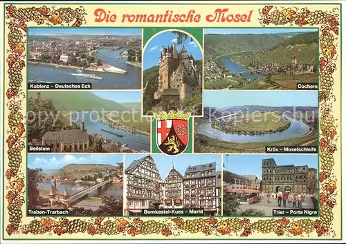 Mosel Region Koblenz Cochem Beilstein Trier Porta Nigra Kroev Markt Kat. Koblenz