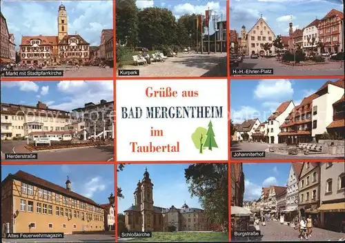 Mergentheim Bad Stadtpfarrkirche Markt Ehrler Platz Herderstrasse Schlosskirche Kat. Bad Mergentheim