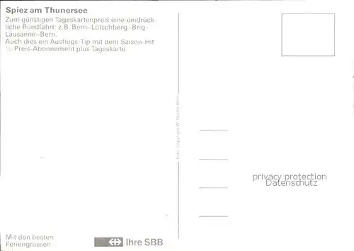 Spiez Thunersee BE Bern Loetschberg Brig  / Spiez /Bz. Niedersimmental